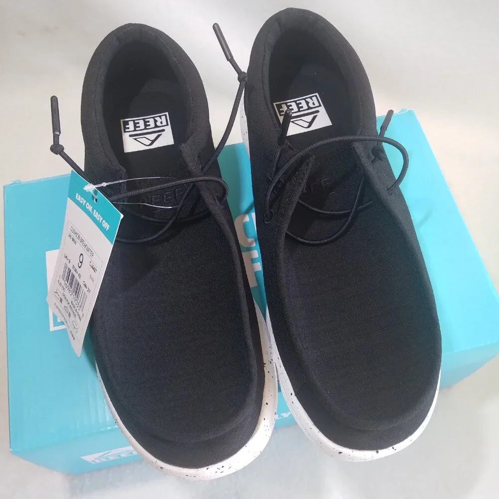 Men's Reef Cushion Breakwater Black Boat Shoes, Size 9 CJ4497 New Box